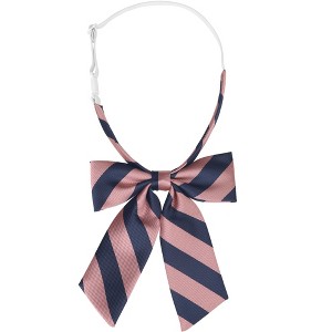 Elerevyo Women's Stylish Adjustable Elastic Band Pre-tied Stripes Bow Ties - 1 of 4