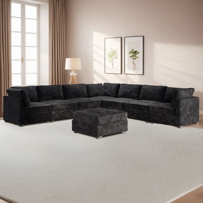 XIZZI Luxury Modular Sectional Sofa Couch, Oversized Cloud Couch for Living Room, Deep Seat Upholstered Convertible Sleeper Sofa
