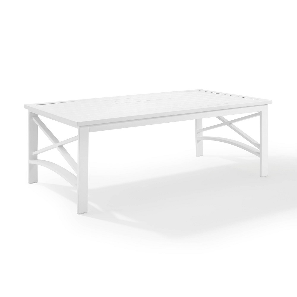 Kaplan Wicker Coffee Table - White - Crosley