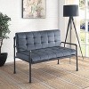 51" Brantley Sandy Gray Finish Loveseat - Acme Furniture: Includes 2 Accent Pillows, Metal Frame - 2 of 4