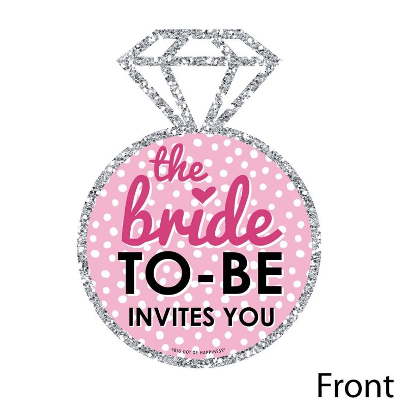 Big Dot of Happiness Bride-To-Be - Shaped Fill-In Invitations - Bridal Shower or Classy Bachelorette Party Invitation Cards with Envelopes - Set of 12, 3 of 8