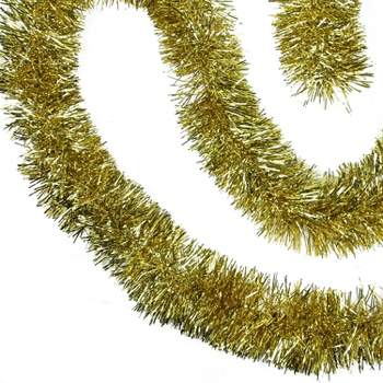 Northlight 50' x 4" Unlit Shiny Gold Foil 3-Ply Tinsel Christmas Garland