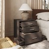 Famapy Nightstand with 3 Drawers,Bottom Hidden Compartment & Dual-Drawer Slides,As Side Table,Coffee Table for Bedroom,Living Room/Office - 2 of 4