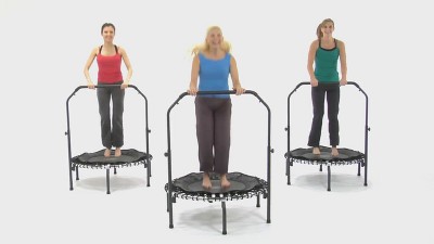39-Inch Black Steel Round Fitness Rebounder Mini Trampoline