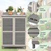 WELLFOR 58 gal 2 Shelf Wood Workstation Deck Box Gray - 4 of 4