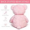 LotFancy Teddy Bear Stuffed Animal, 20" Pink Plushies Stuffed Bear, Cute Plush Toy with Footprints - 2 of 4