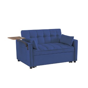 NicBex Velvet Fabric Loveseat Sofa Modern Convertible Pull-Out Sofa Bed with Adjustable Backrest for Living Room,Apartment - 1 of 4