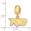 Black Bow Jewelry 14k Yellow Gold Plated Sterling Silver North Dakota Fighting Hawks NCAA Bead Charm - 4 of 4