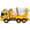 JuzToys Realistic Cement Mixer Truck Toy – Pull-Back Toy Vehicle with Light, Sound, Spinning Handle – Yellow - image 4 of 4