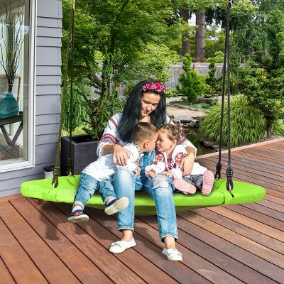 Green 40" Flying Saucer Tree Swing for Kids and Adults