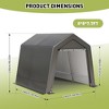 8 x 8 FT Outdoor Storage Shelter Shed, Portable Garage Shelter with Roll up Zipper Door, Heavy Duty Storage Tent Shed for Motorcycle Gardening Tools - 4 of 4