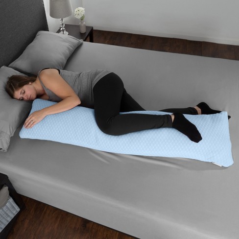 Memory Foam Body Pillow- For Side Sleepers, Back Pain, Pregnant Women,  Aching Legs And Knees, Hypoallergenic Zippered Protector By Lavish Home  (blue) : Target