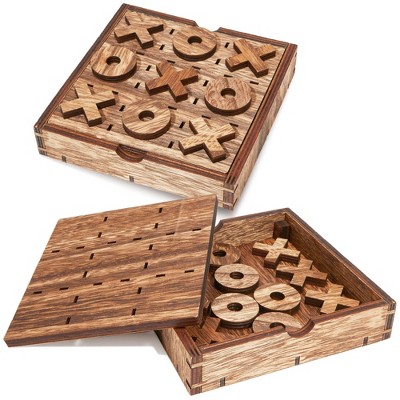 Toy Time Wooden Tabletop 3d Tic Tac Toe Game Set : Target