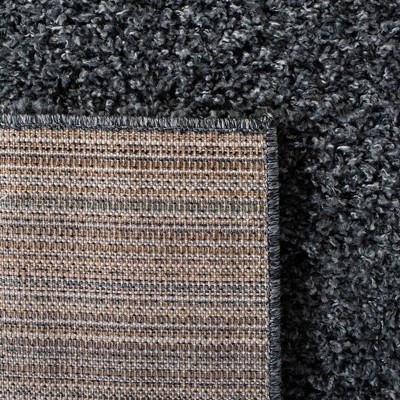 Luxurious Gray Shag 9' x 12' Rectangular Synthetic Area Rug