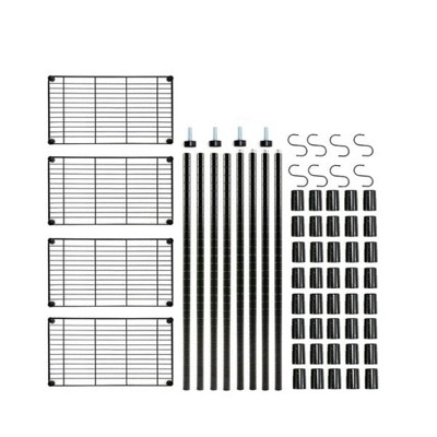 Apex Vanguards Black Adjustable Metal Shelf Pantry Organizer