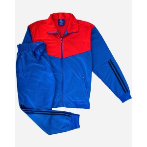 Men Velocity Tracksuit Active Jogging suit GYM Striped Jogger Top and Bottom Outfit - 1 of 4