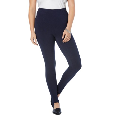 Roaman's Women's Plus Size Essential Stretch Stirrup Legging - 14/16, Blue  : Target