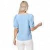 Anna-Kaci Women's Short Puff Sleeve Blouse with Scoop Neckline and Tie Cuff Detail for a Feminine Everyday Look - 4 of 4