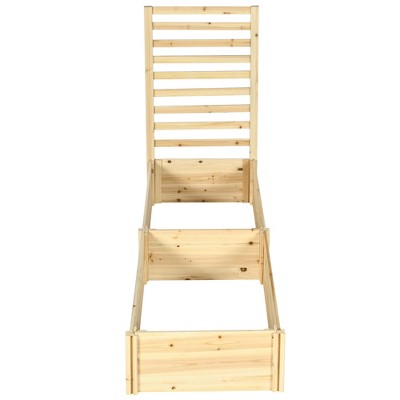 Light Wood Outdoor Raised Planter Box with Trellis