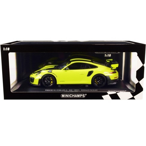 2018 Porsche 911 GT2RS Weissach Package Bright Green w/Carbon Stripes Ltd  Ed to 330 pcs 1/18 Diecast Model Car by Minichamps