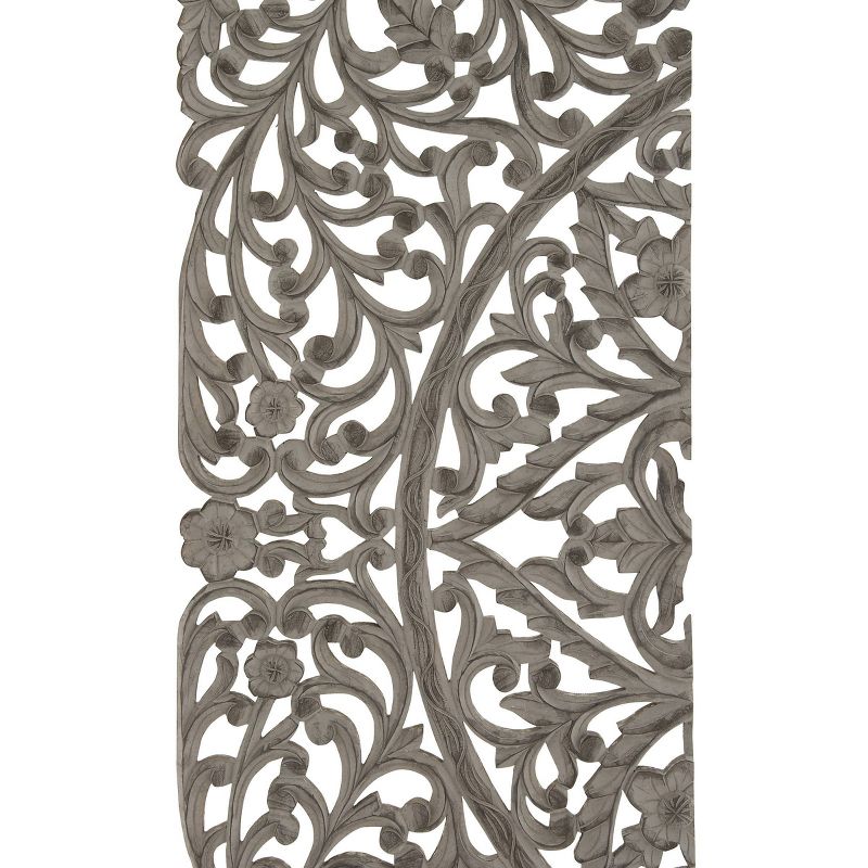 Set of 3 Wooden Floral Handmade Carved Intricately Wall Decors with Mandala Design Gray - Olivia &#38; May, 3 of 17