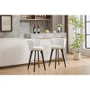 MYINDA 26''H Counter Height Bar Stool Set of 2, 360° Swivel Upholstered Bar Stool with Backrest, Goldy Footrest,Beige - 4 of 4