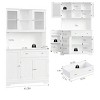 White- Kitchen Pantry Storage Cabinet,Freestanding Farmhouse Cabinet Coffee Bar Cabinet With 14 Shelves And Drawer, Kitchen Hutch Storage Cabinet, K - 3 of 4