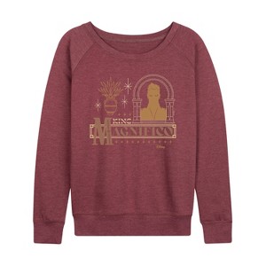 Women's - Disney - King Magnifico Lightweight French Terry Wide Neck Long Sleeve Shirt - 1 of 4
