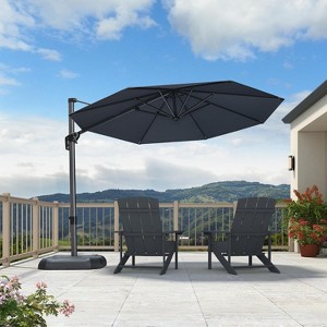 PURPLE LEAF 10 Feet Patio Umbrella Outdoor Cantilever Round Umbrella Aluminum Offset Umbrella with 360-degree Rotation for Garden Pool Patio - 1 of 4
