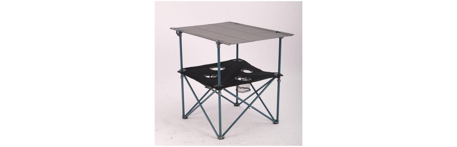 4pc Two-Tier Quad Steel Rectangle Portable Picnic Table  Dark Gray - All In Motion™