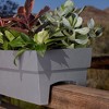 Bloem Indoor/Outdoor Recycled Plastic Finley Deck Rail Rectangle Planter Box, Fits Rail Sizes 3"- 6", Cement Color, 7.5 Gallon Capacity - 2 of 4