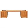 Sunnydaze Outdoor Meranti Wood with Teak Oil Finish Wooden Garden Planter Box Bench Seat - 68" - Brown - 2 of 4