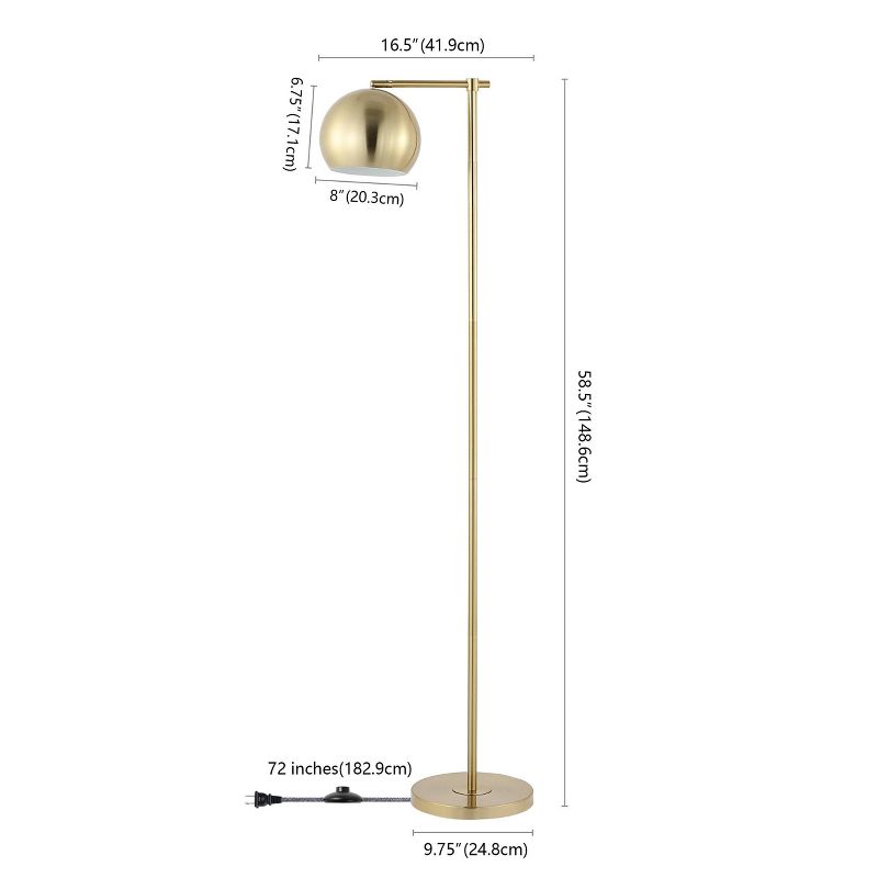 58.5&#34; Eva Modern Contemporary Iron LED Floor Lamp Brass Gold (Includes LED Light Bulb) - JONATHAN Y, 4 of 11