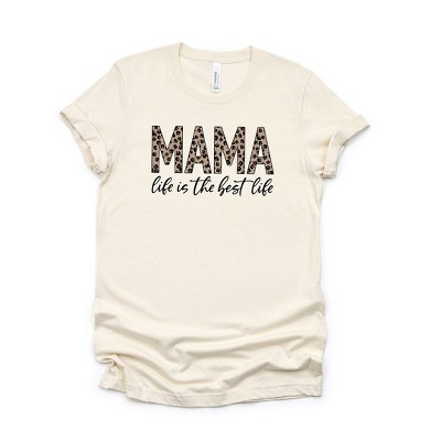 Simply Sage Market Women's Mama Life Is The Best Life Leopard Short Sleeve Graphic Tee