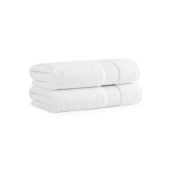 Aston & Arden Aegean Eco-Friendly Bath Towels (2 Pack), 30x60 Recycled Cotton Bathroom Towels, Solid Color