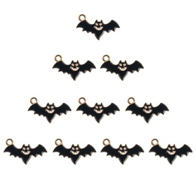 John Bead Sweet & Petite Halloween Small Simple Cute Charms 23x12mm Bat 10 Pieces