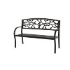Evergreen Tree of Life Metal Garden Bench - Black - 4 of 4