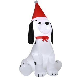 ChicFurnit Inflatable Holiday Decorations 6FT Christmas Puppy Dog Inflatable Decoration for Holiday Yard Display, White, 44.5"*43.3"*74.8" - 1 of 4