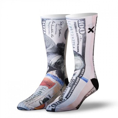 Adult New Money Ben Franklins Crew Socks