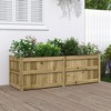 vidaXL Raised Flower Bed Rectangular Garden Planter - Outdoor Patio Flower Box - Brown Impregnated Pinewood - 59.1" x 19.7" x 19.7" - 2 of 4