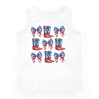 The Juniper Shop Patriotic Boots Stacked Coquette Youth Tank Top