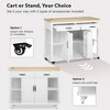 52" Kitchen Island Cart, Rolling Kitchen Island on Wheels with Extendable Dining Table, Kitchen Storage Island with 2 Drawers for Dining Room - 4 of 4
