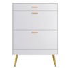Karl Home 2 Flip Drawers and 1 Sorage Drawer White Particle Board 22.83in. W Shoe Cabinet - 4 of 4
