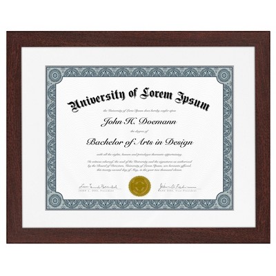Americanflat Diploma Frame - 11x14 with 8.5x11 Mat for Diploma - Wood + Glass