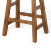 Royal Hampton Counter Height Stool Set of 2 | Saddle Seat with Ladder Style Base | Mahogany Wood - 4 of 4