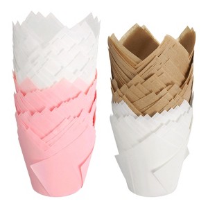 Unique Bargains Party Christmas Cake Muffins Greaseproof Paper Tulip Baking Cups 150 Pcs - 1 of 4