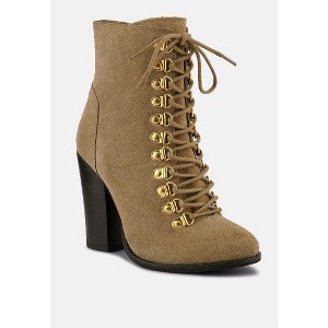 GOOSE-FEATHER Antique Tan High Heeled Ankle Boot - 1 of 4