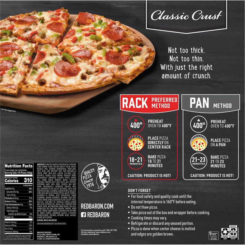 Red Baron Frozen Pizza Classic Crust Supreme - 23.45oz, 5 of 12
