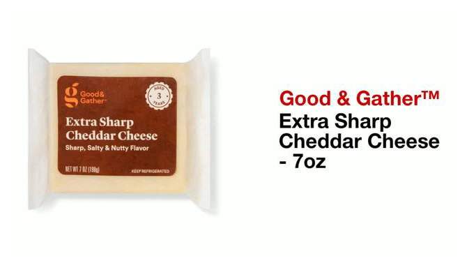 Extra Sharp Cheddar Cheese - 7oz - Good &#38; Gather&#8482;, 2 of 5, play video