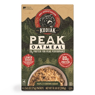 Kodiak Cakes Peak Protein Packed Maple Brown Sugar Oatmeal - 12.58oz/4ct